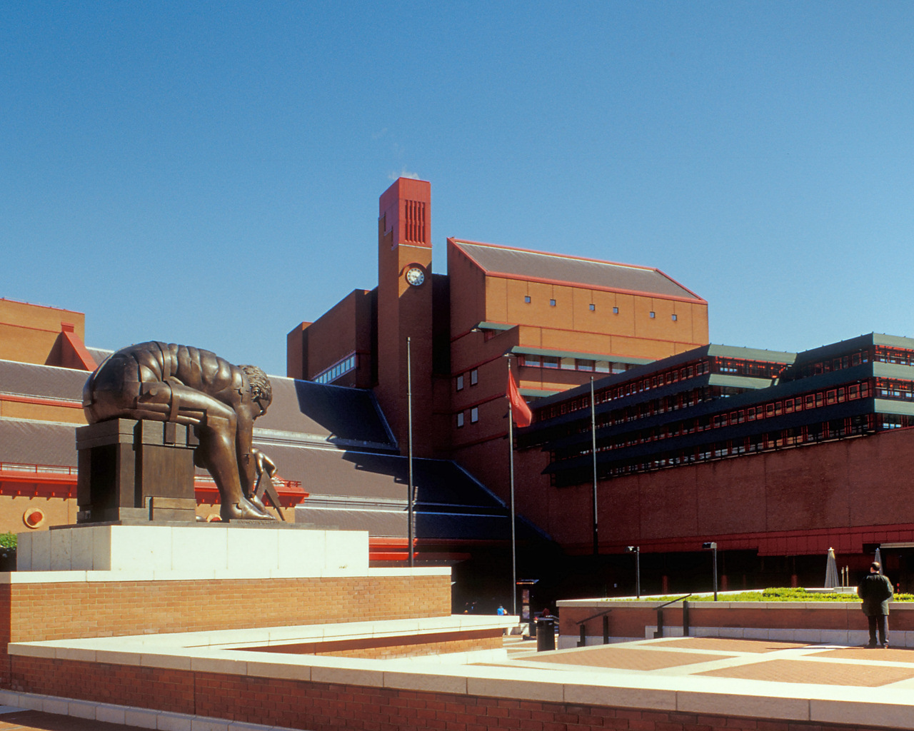 wide view of the exterior of the British Library